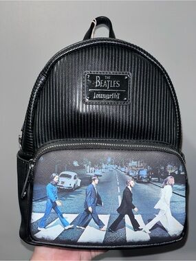 The Beatles Loungefly Black Abbey Road Mini Backpack